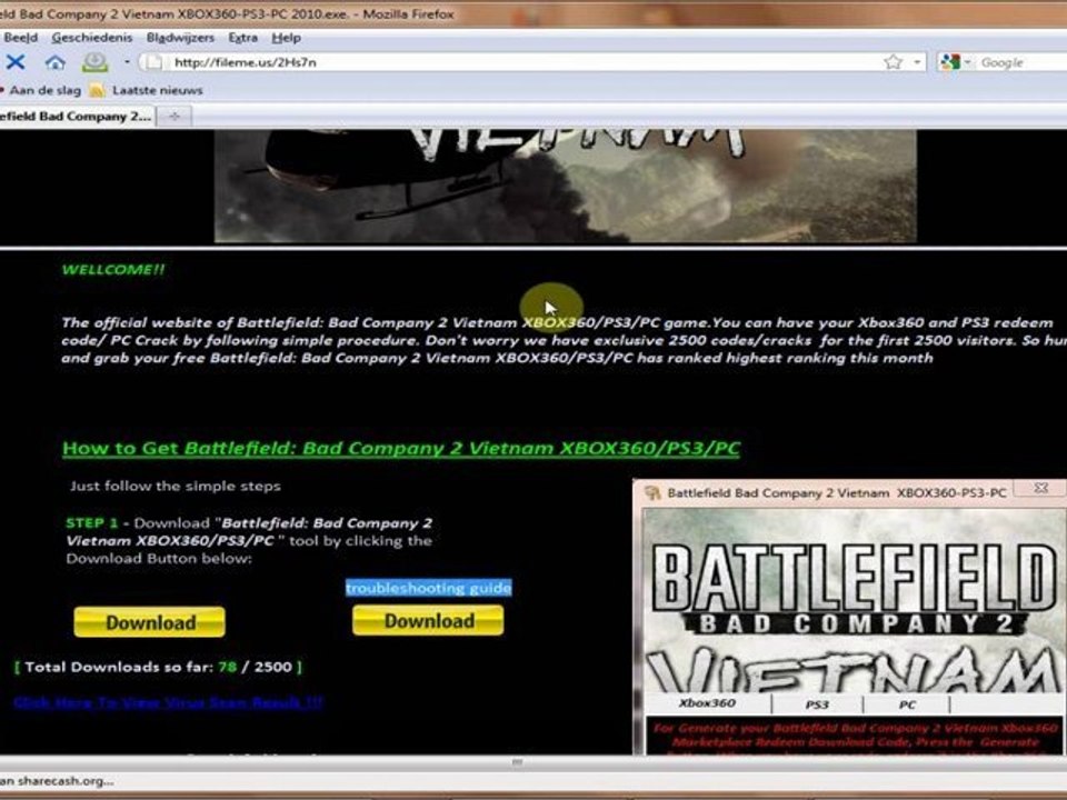 Free Battlefield Bad Company 2 Vietnam game XBOX360 code