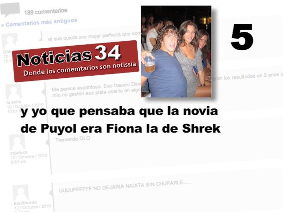 Carles Puyol y su novia Malena Costa. Comentarios noticias24