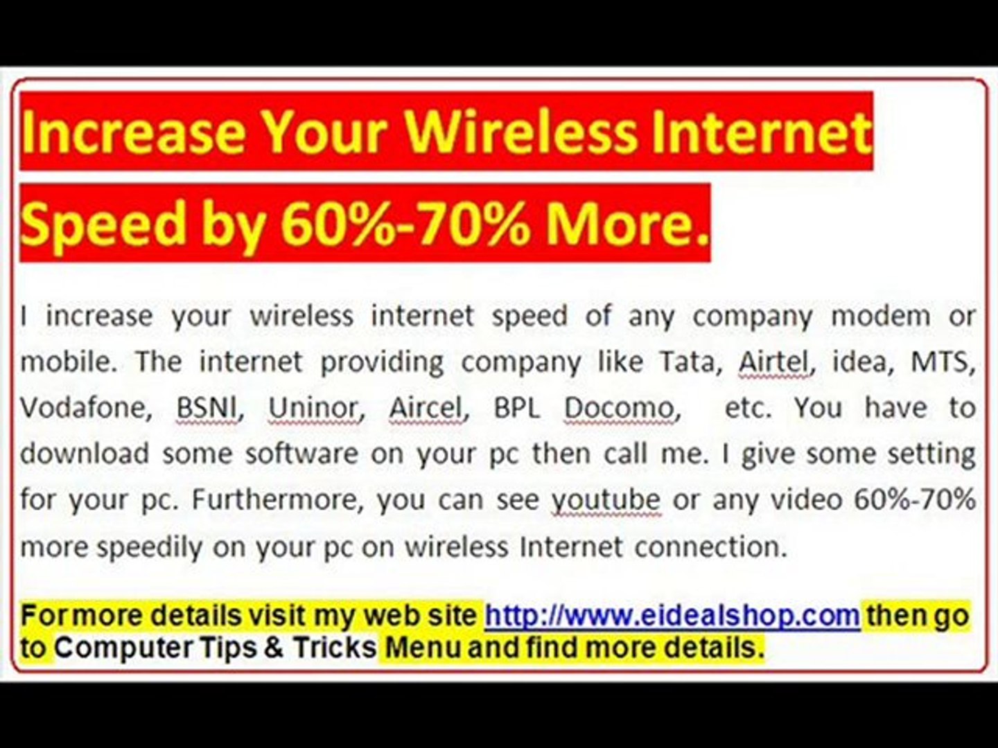 ⁣Increase Your Wireless Internet speed