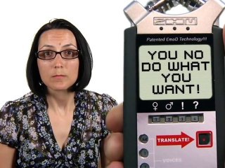 The woman language translator