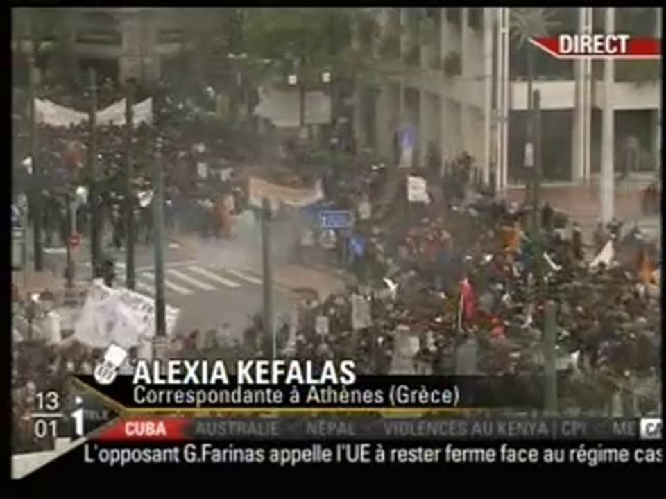 Grèce Manifs vs austérité des socialo-libéraux DSK+PS+Banque