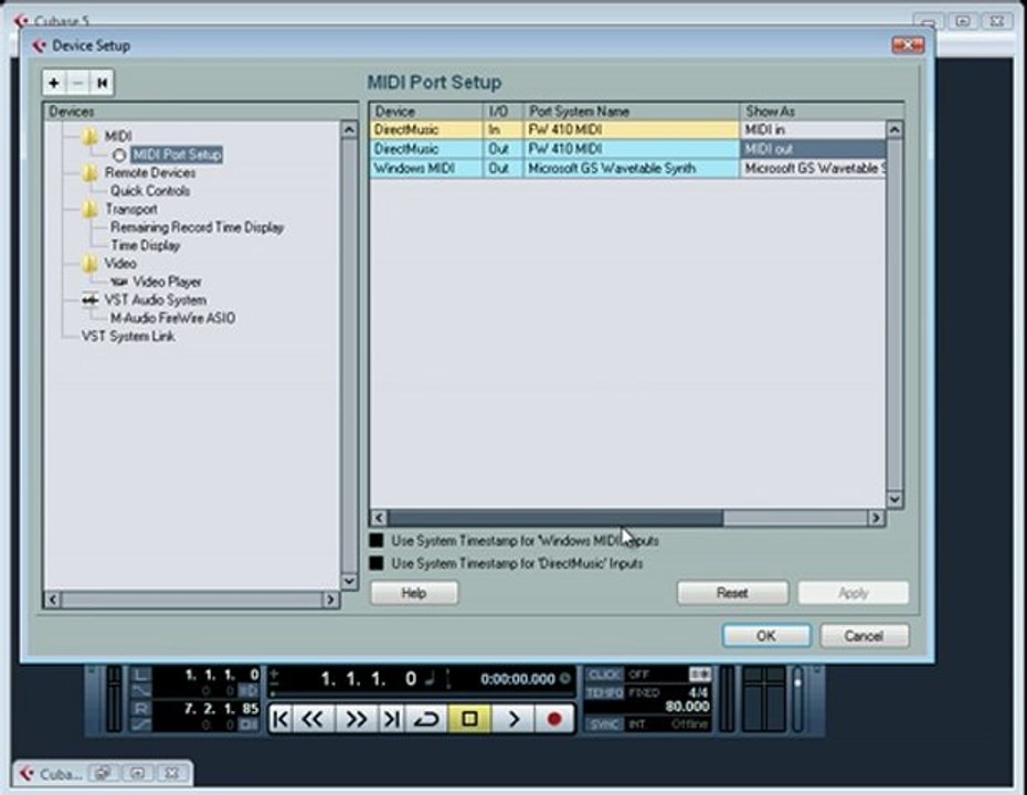 Cubase 5 tutorial: MIDI SetUp