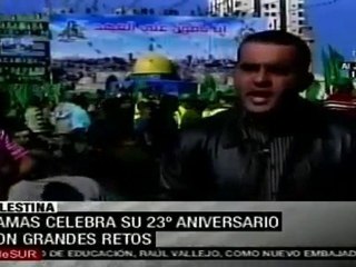 Miles celebran en Gaza 23 aniversario de Hamas