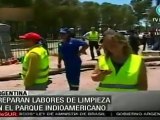 Desalojo voluntario en el Parque Indoamericano
