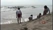 Kids playing in sand, Virginia's Sandbridge Beach