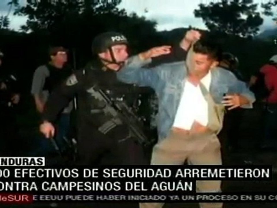 Policías y militares reprimen huelga de campesinos en Honduras