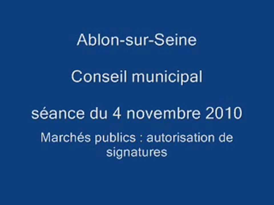 CM 4 nov. 2010 marchés publics