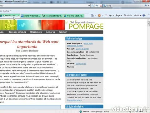 Dreamweaver CS5 : Les acteurs et les standards du web