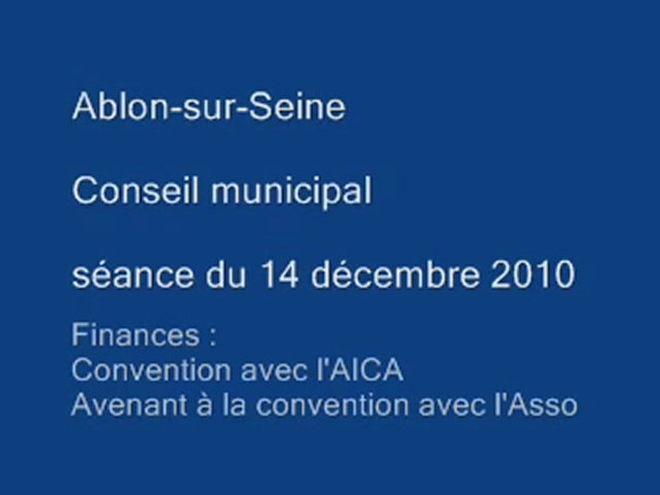 CM 14 dec. 2010 Finances #1
