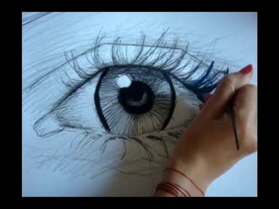 Etapes de réalisation d'un oeil - dessin & peinture