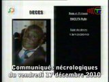 Communiqués nécrologiques du 17-12-10