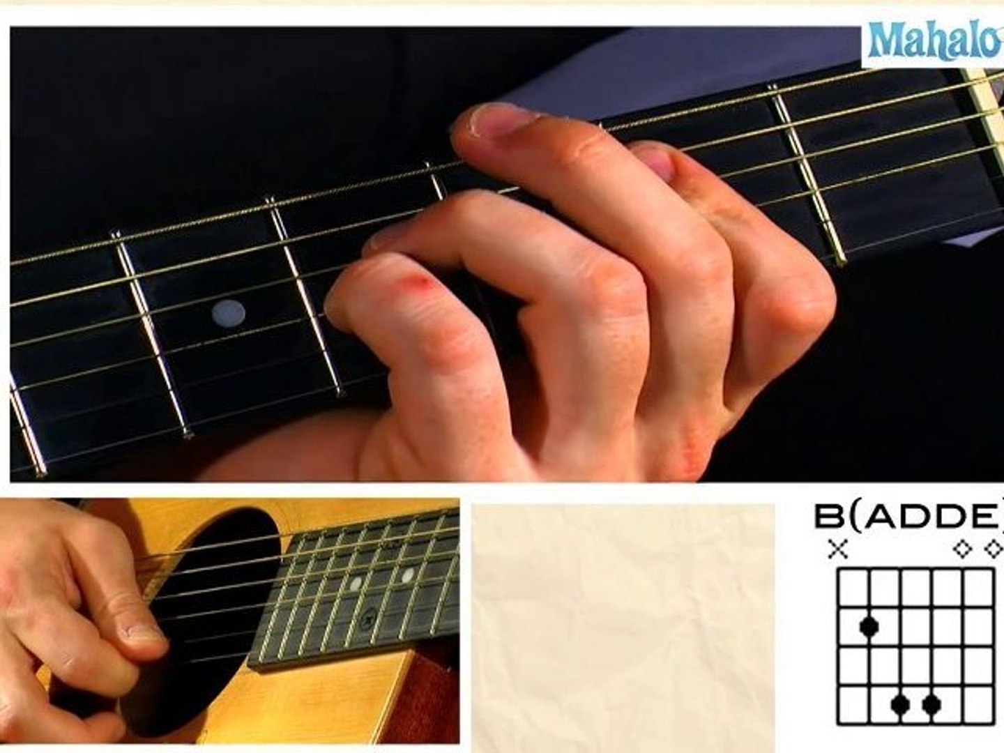 How to Play a B Add E (B (addE)) Chord on Guitar - video Dailymotion