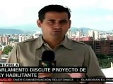 Parlamento venezolano resuelve hoy sobre ley habilitante