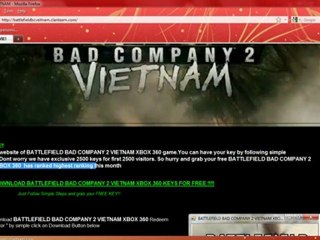 DOWNLOAD BATTLIEFIELD BADCOMPANY2 VIETNAM XBOX360 KEYS 100%