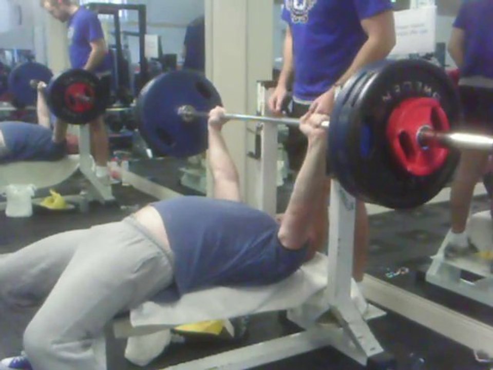 Bench Press 130kg by 5 reps, age 40, body weight 105kg