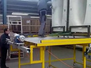 Hexagon Monolith Unloading using Trolley Table + Forklift