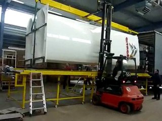 Hexagon Monolith Unloading using Trolley Table + Forklift  3