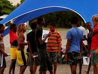 Ian Walsh and Billy Wilmot, the godfather of Jamaican surfing