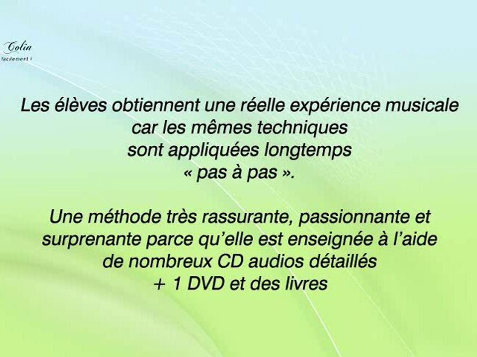 Présentation de la méthode de piano Colin
