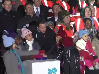 Floodlights go on in London's freezing Olympic stadium