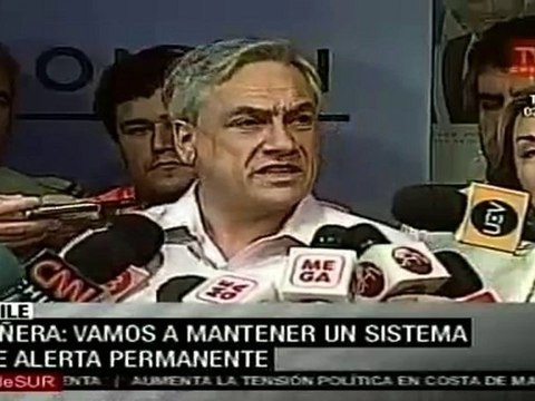 Chile: Mantendrán activado sistema de alerta ante posibles