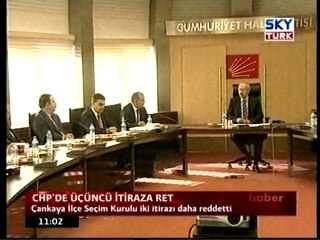 CHP'de Üçüncü İtiraza Ret
