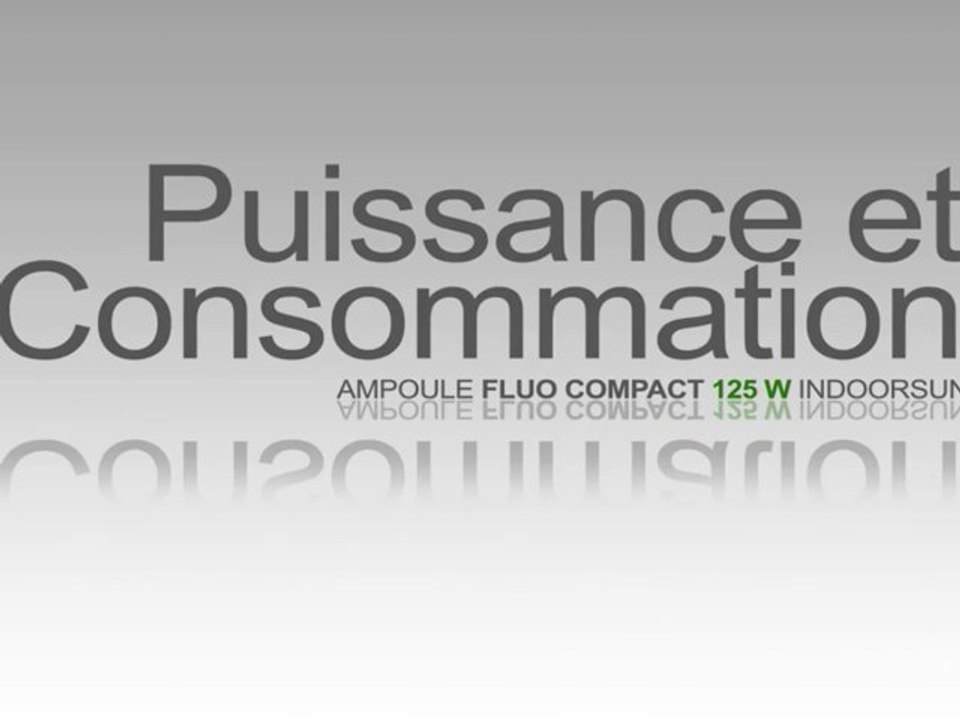 Ampoule Indoor Sun Fluo-compacte Puissance et consommation