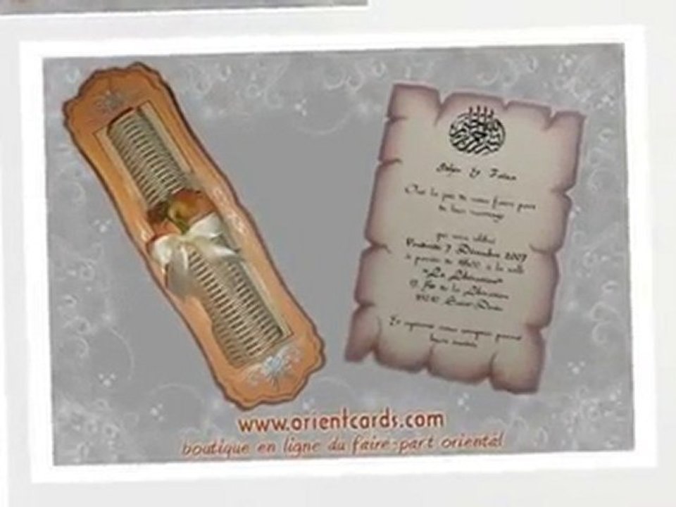 Faire-part oriental, carte d'invitation mariage