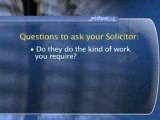 Finding A Solicitor : What questions should I ask my solicitor before instructing them?