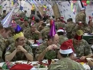 Troops enjoy traditional Christmas dinner