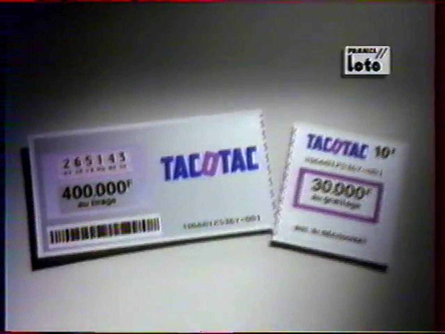 Publicité Tacotac France Loto 1992 - Vidéo Dailymotion