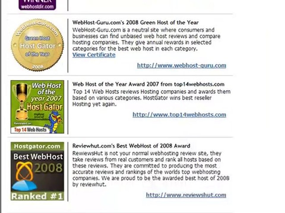Best Web Hosting Company Of 2011