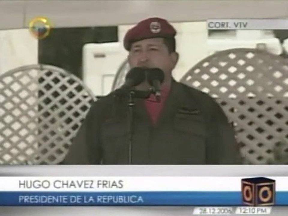 Anuncio de Chávez  donde niega la concesión  a RCTV