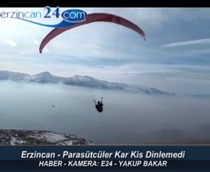 Erzincan Üzümlü de eksi 2 derecede yamaç paraşütü keyfi