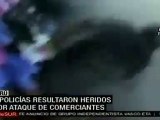 Siete policías heridos en Perú por ataque de comerciantes