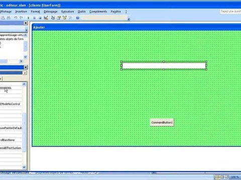 Propriétés des objets formulaires