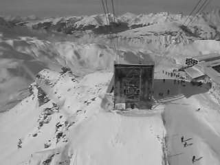 Les Arcs 73, le téléphérique vers l'aiguille rouge