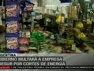 Gobierno argentino multa a empresa energética por cortes