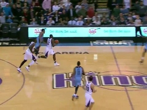Tyreke Evans amazing halfcourt game winner vs Grizzlies