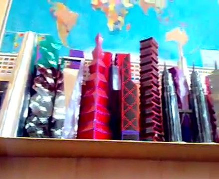 Self-made architectural model of materials at hand