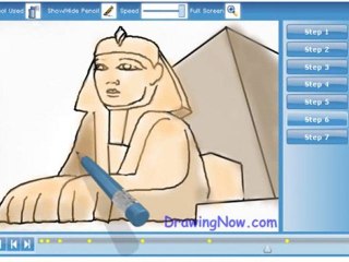 How to draw an Egyptian Sphinx