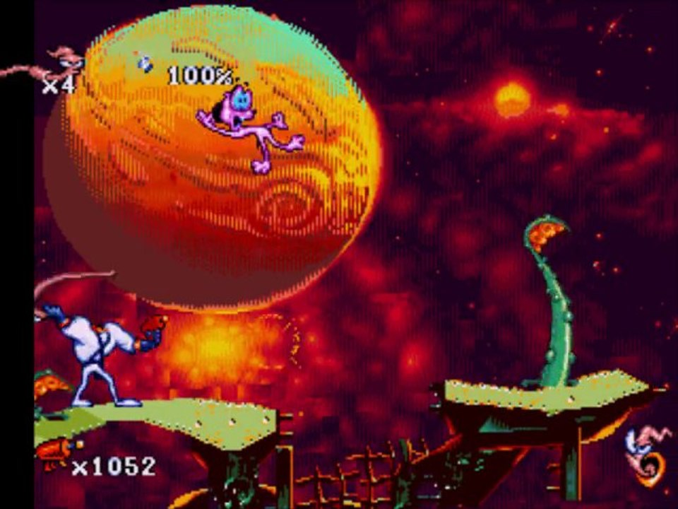 Earthworm Jim [Megadrive] niveau 6 (For Pete's Sake)