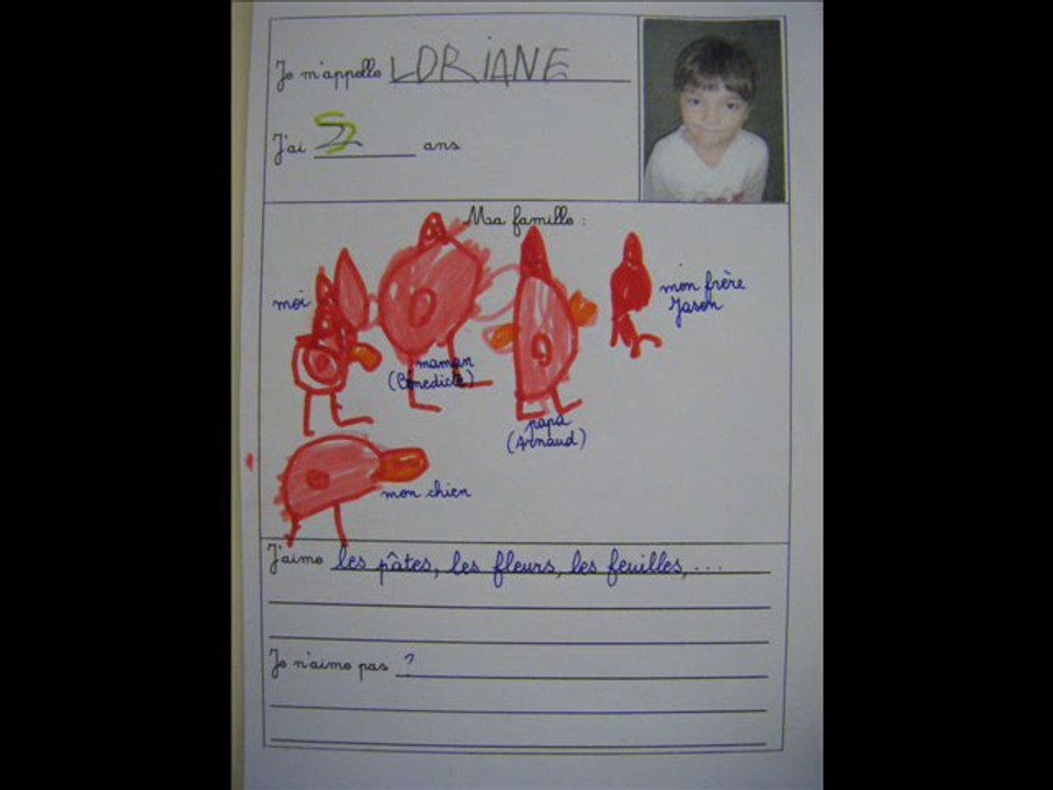 Correspondance entre Grandes Sections : dessiner sa famille