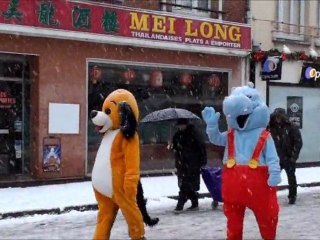 Au Blanc Mesnil au centre ville sous le Neige