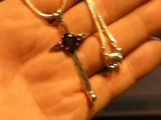 Sterling Silver Cross and Garnet with rubies
