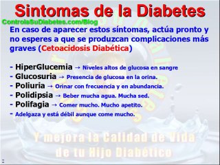 SIntomas de la Diabetes Infantil