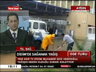 Didim'de sağanak yağış