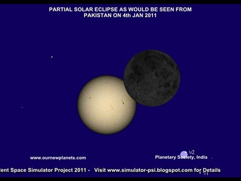 4th Jan 2011 Eclipse PAKISTAN 4th جنوری چاند اور سورج گرہن