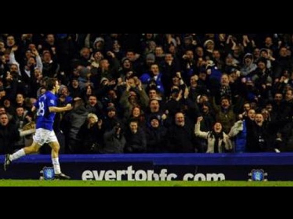 Everton 2-1 Tottenham Saha strike, Van der Vaart header