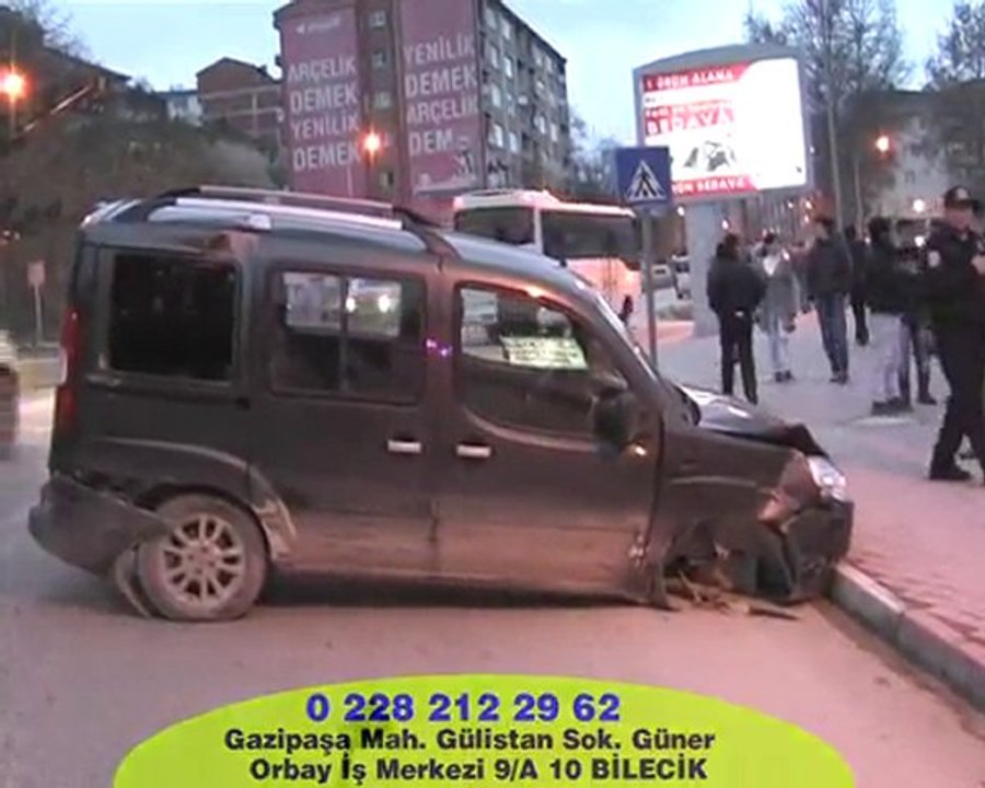 BİLECİK OTOGAR KAVŞAĞINDA KAZA UCUZ ATLATILDI